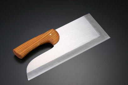 左藤蔵 そば切包丁 総磨き 木柄 300mm