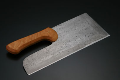 左藤蔵 そば切包丁 積層鋼(15層) 木柄(直) 330mm