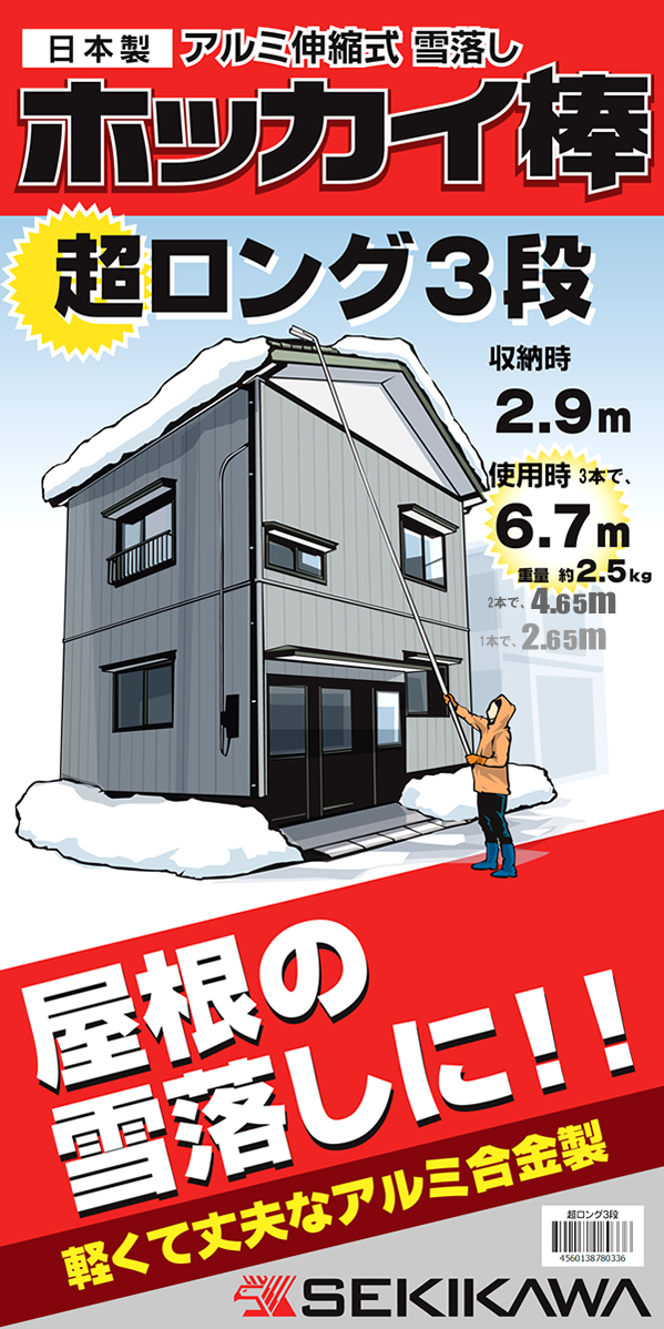 家屋屋根雪落とし作業