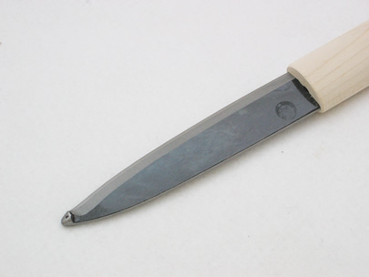左藤蔵 玉付間切包丁 木柄 4寸(120mm) 青紙2号:刃部