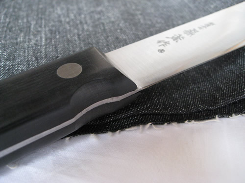 左藤蔵 皮はぎ(皮はぎ包丁)両刃A 150mm 指掛け部分