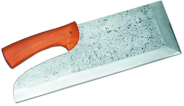 蕎麦切り庖丁 江戸型積層鋼 木柄 36cm