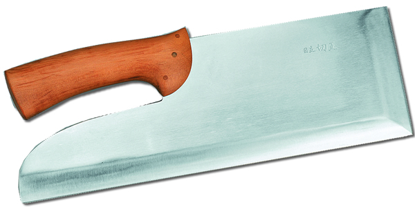 蕎麦切り庖丁江戸型銀紙8号木柄36cm