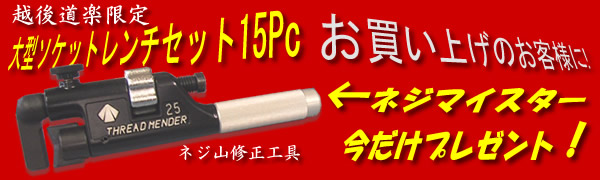 ボルトねじ山修正工具【ネジマイスター25】プレゼント!